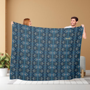 Blue Stripe Paisley Blanket by Poet Adiela Akoo