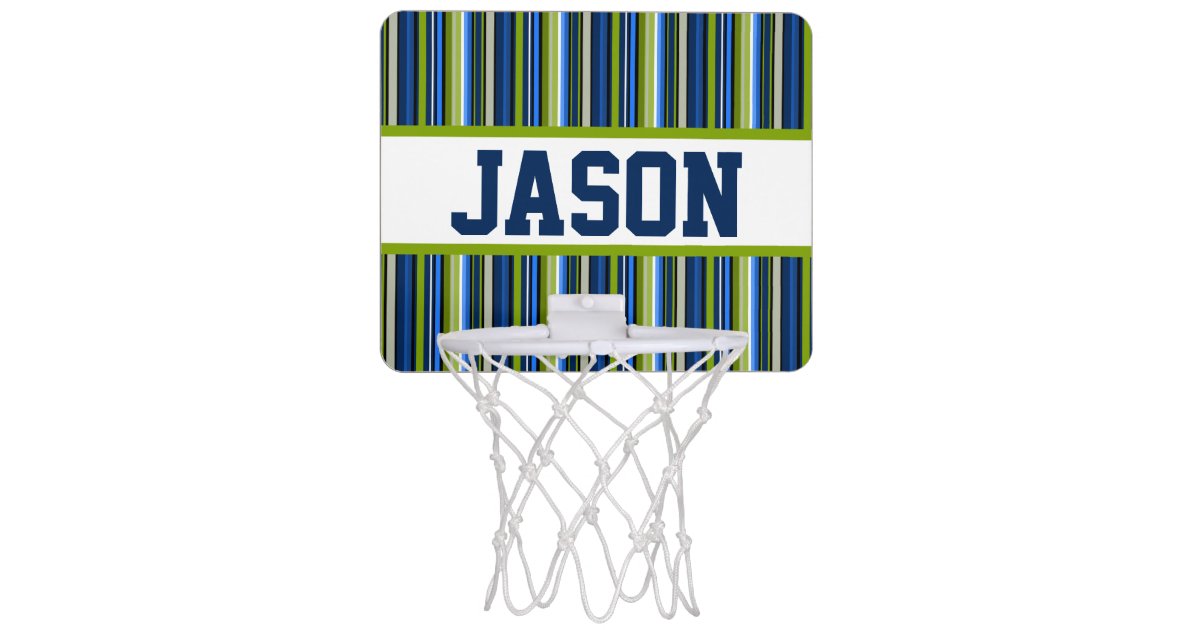 Blue Stripe Personalized Mini Basketball Goal Mini Basketball Hoop