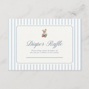 Blue stripe Preppy Diaper raffle Card 3.5x5