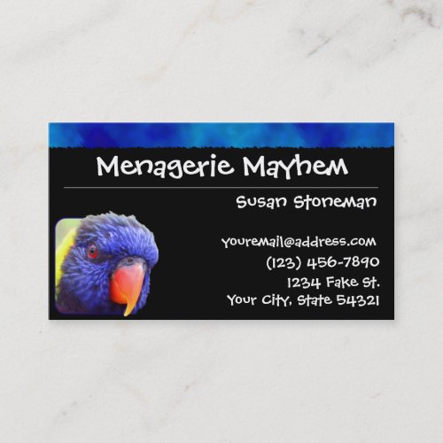 Blue Stripe Rainbow Lorikeet Business Cards