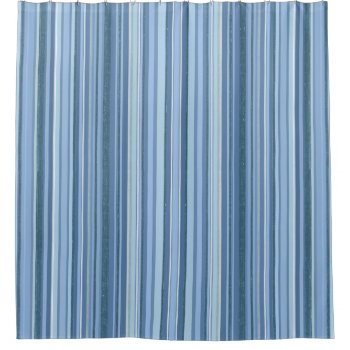 Blue Stripe Shower Curtain by TheHomeStore at Zazzle