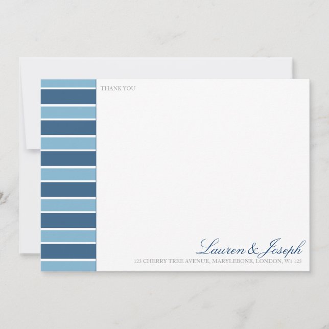 Blue Stripe Thank You Cards (Front)