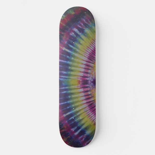 Blue Stripe Tie Dye Skateboard Deck (Front)