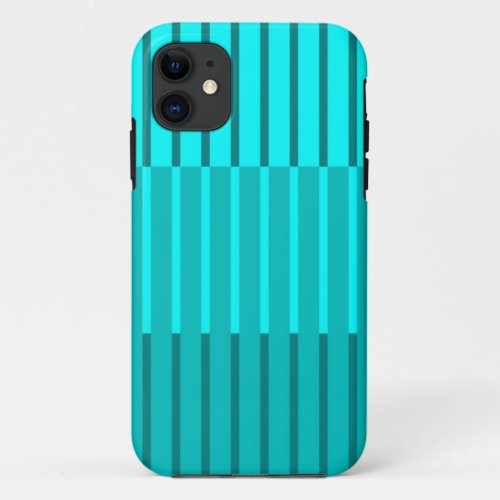Blue Striped Abstract Art iPhone 11 Case