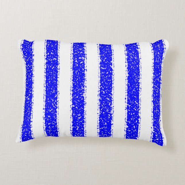 Blue Striped Accent Pillow (Back)