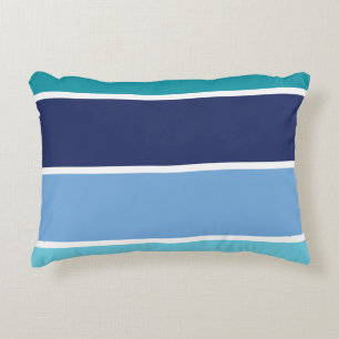 Blue Striped Accent Pillow