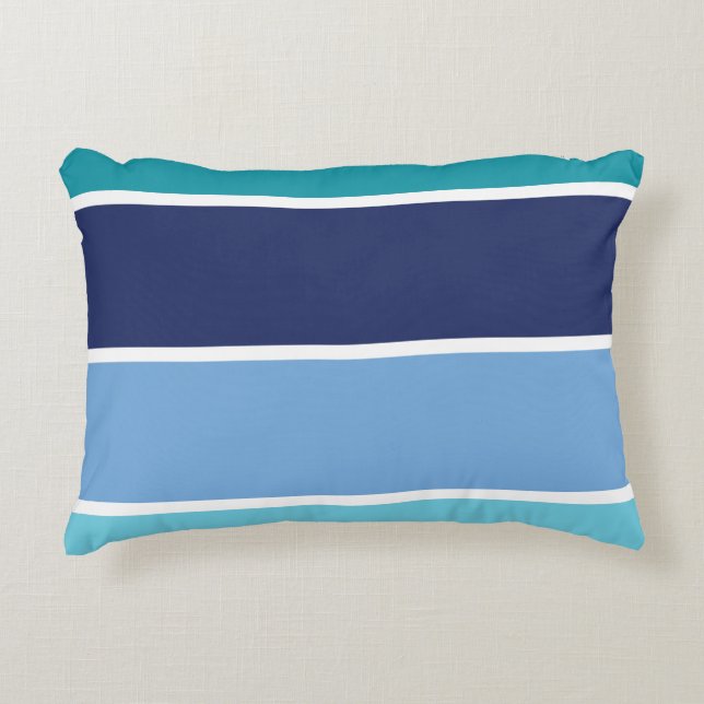 Blue Striped Accent Pillow (Front)