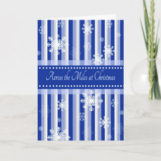 Blue Striped Across the Miles at Christmas Card