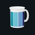 Blue Striped Beverage Pitcher<br><div class="desc">A cool blue striped pattern.</div>