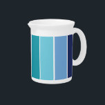 Blue Striped Beverage Pitcher<br><div class="desc">A cool blue striped pattern.</div>