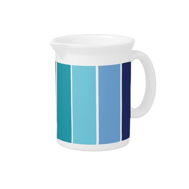 Blue Striped Beverage Pitcher (Right)