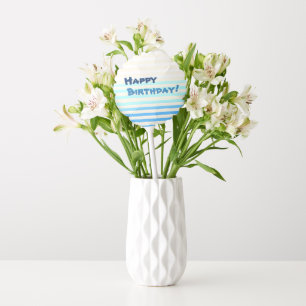 Blue Striped Birthday Balloon