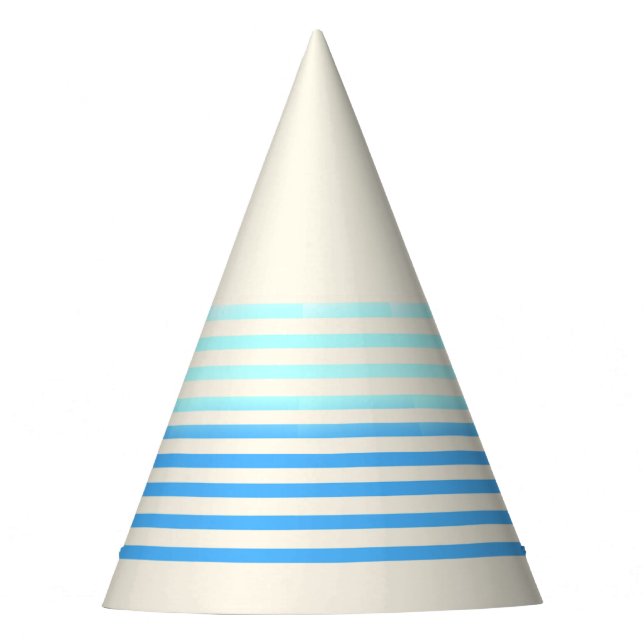 Blue Striped Birthday Party Hat (Front)
