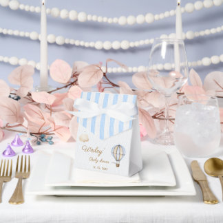 Blue Striped Boy Favor Box