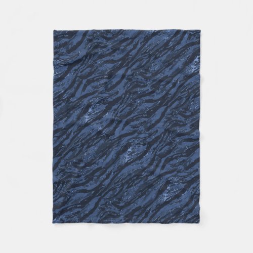 Blue Striped Camo Fleece Blanket