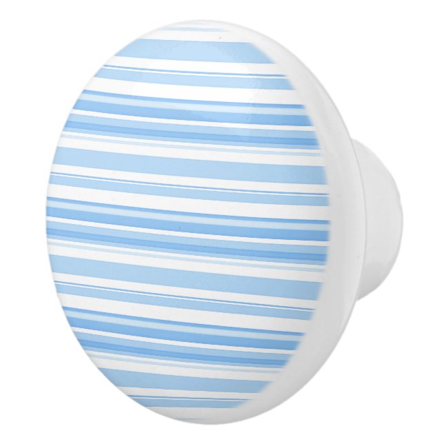 Blue Striped Ceramic Knob (Right)
