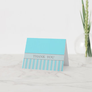 Blue Striped Design Letterpress Thank You Card