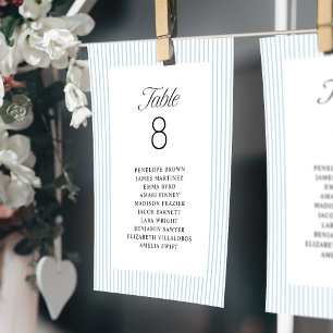 Blue Striped Elegance Class Wedding Seating Charts Invitation
