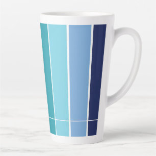 Blue Striped Latte Mug