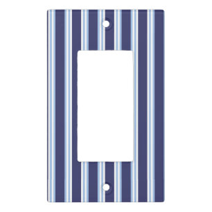 Blue striped light switch cover