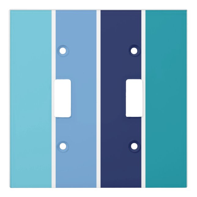 Blue Striped Light Switch Cover (Front)
