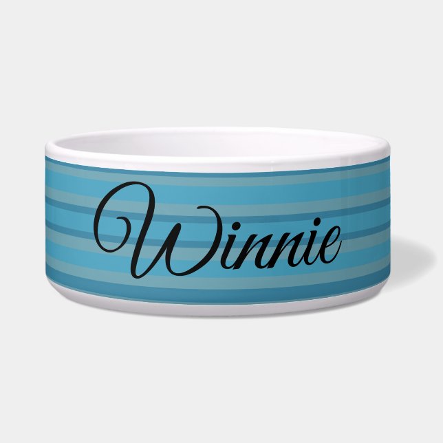 Blue striped monochromatic bowl (Front)