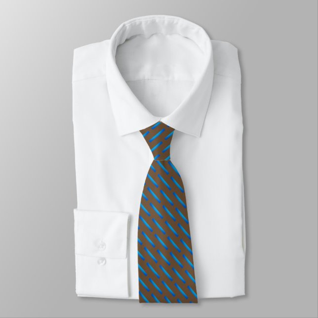 Blue Striped Pattern Neck Tie (Tied)