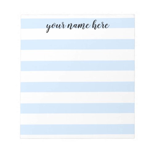 Blue Striped Personalized Notepad