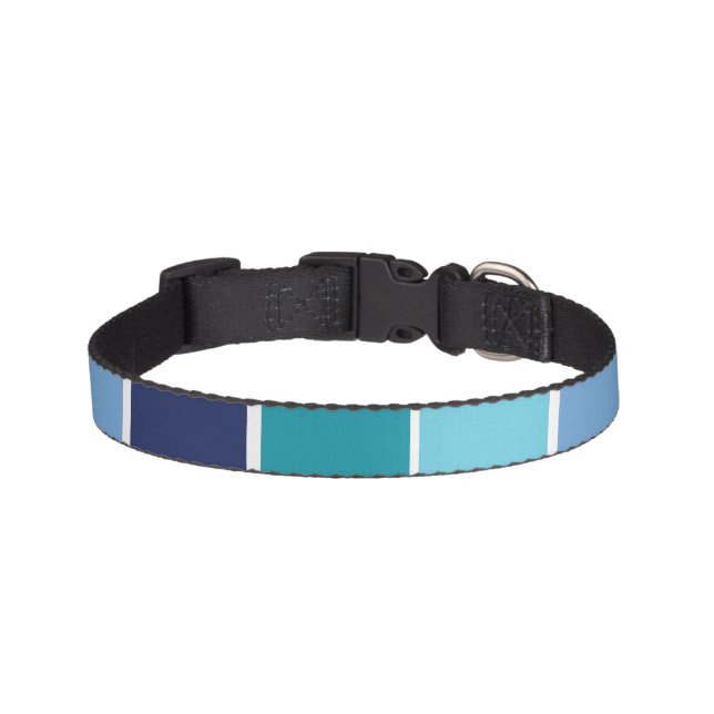 Blue Striped Pet Collar (Front)