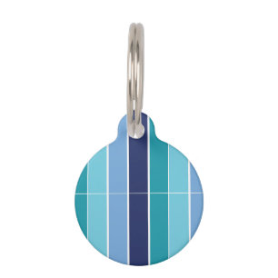 Blue Striped Pet ID Tag