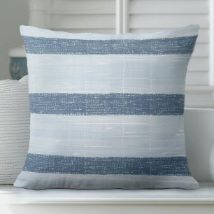 Blue Striped Pillow - Awning Stripes