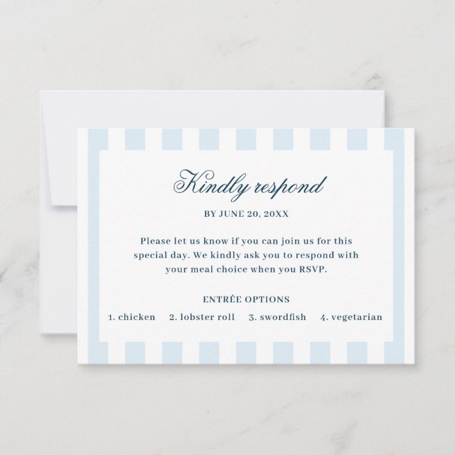 Blue Striped RSVP Card (Front)
