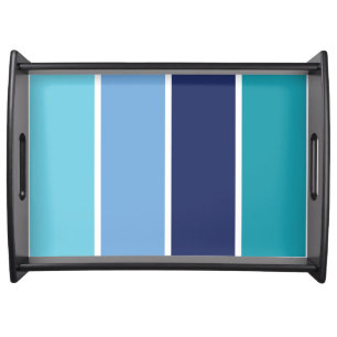 Blue Striped Serving Tray