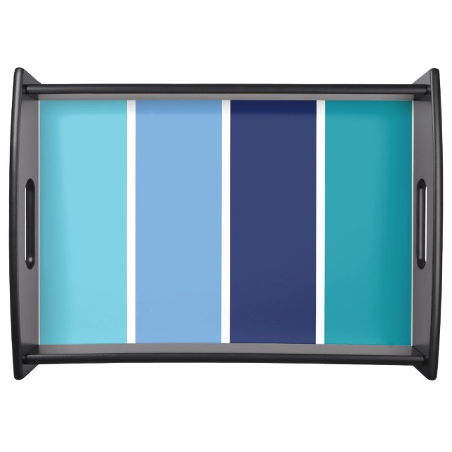 Blue Striped Serving Tray (Front)
