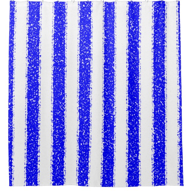 Blue Striped Shower Curtain (Front)
