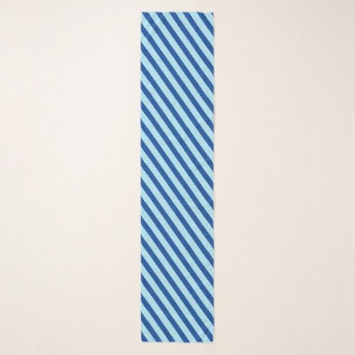 Blue Striped Silk Scarf