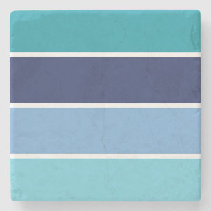 Blue Striped Stone Coaster