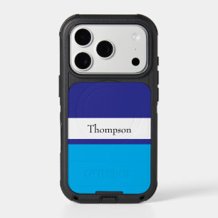 Blue Striped Surname Name Custom  iPhone 17 Pro Case