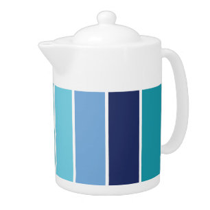 Blue Striped Teapot