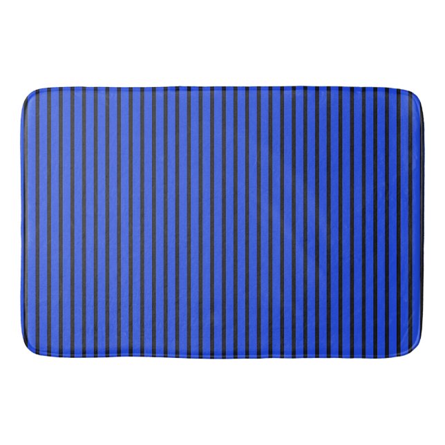 Blue Striped texture Bath Mat (Front)