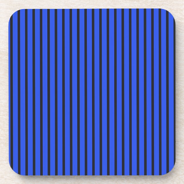 Blue Striped texture Beverage Coaster (Front)