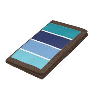 Blue Striped Tri-fold Wallet