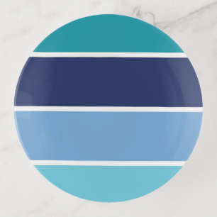 Blue Striped Trinket Tray