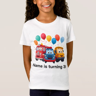 Blue Striped Truck Birthday Theme T-Shirt