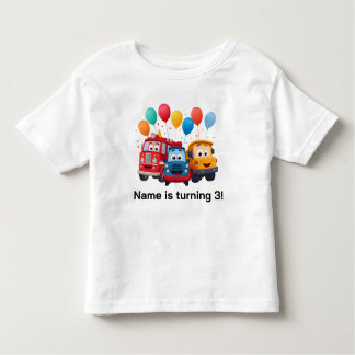 Blue Striped Truck Birthday Theme Toddler T-shirt