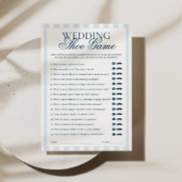 Blue Striped Wedding Shoe Game Card