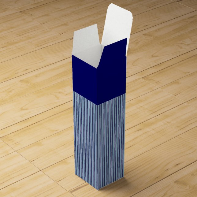 Blue Striped Wine Box (Opened)