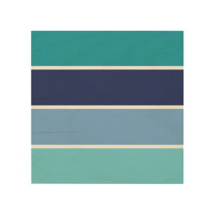Blue Striped Wood Wall Art