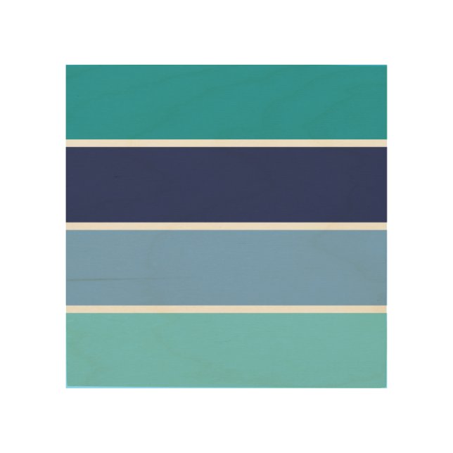 Blue Striped Wood Wall Art (Front)