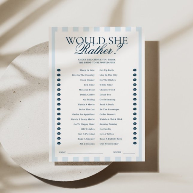 Blue Striped Would She Rather Card (Creator Uploaded)